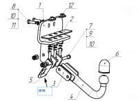 Фаркоп 3004-A Oris на Toyota Land Cruiser 300 2021-, Lexus LX 2022- без подрезки бампера. Тип шара: A. Нагрузки: 2250/100 кг, масса фаркопа 10,6 кг (без электрики в комплекте) от магазина ФаркопРос